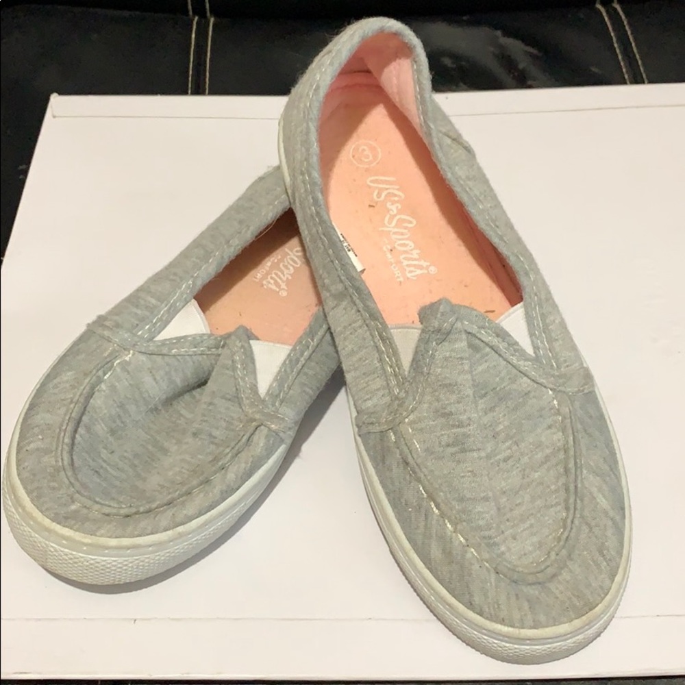 Girls US Sports slip on shoes size 3
